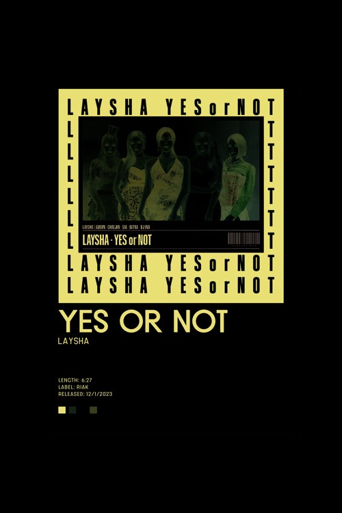 Laysha Yes Or Not K-Pop Duvar Posteri - Duvar Dekoru - Kalın Kağıt - Çerçevesiz