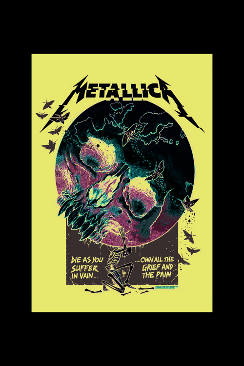Metallıca Die As You Suffer In Vain.. Punk Rock Metal Duvar Posteri - Kalın Kağıt - Çerçevesiz
