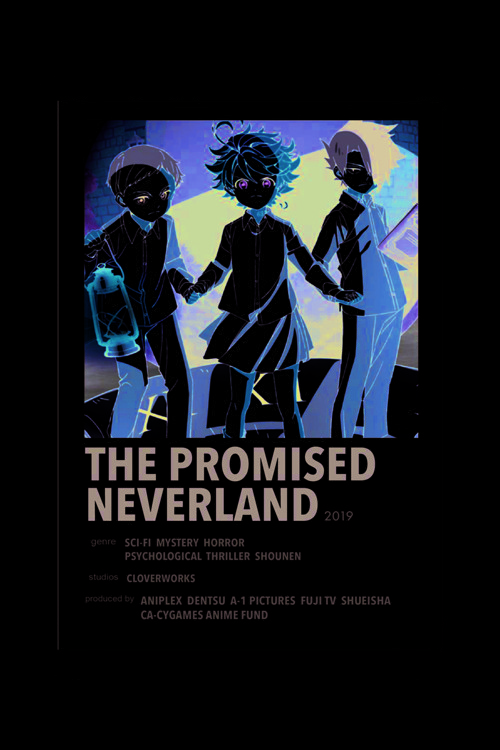 The Promised Neverland Anime Info Card Bilgi Kartı Minimalist Poster
