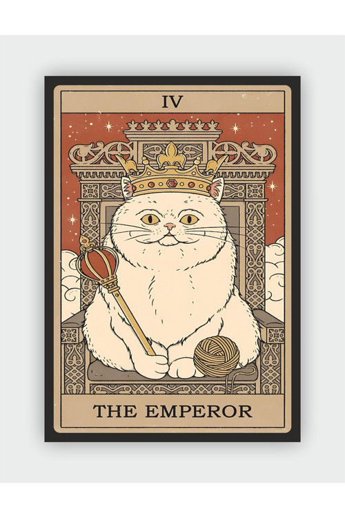 The Emperor - İmparator Tarot Kartı Vintage Duvar Posteri - Kalın Kağıt - Çerçevesiz