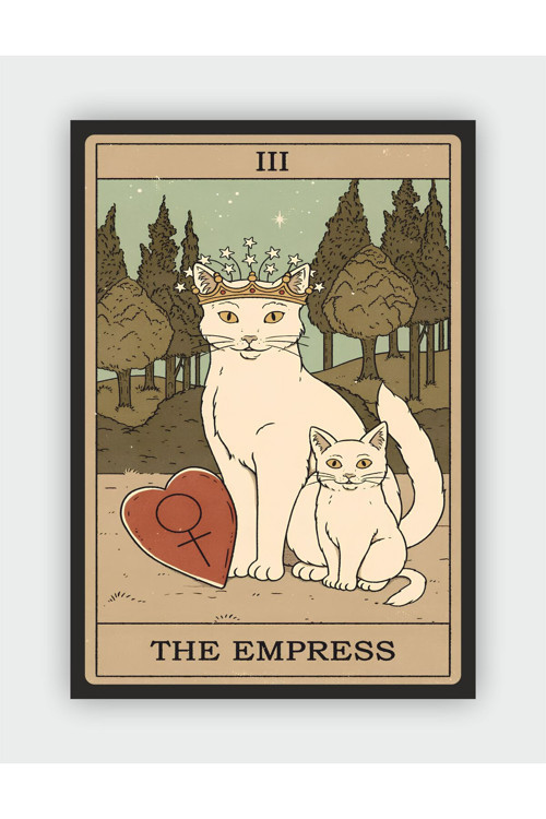The Empress - İmparatoriçe Tarot Kartı Vintage Duvar Posteri - Kalın Kağıt - Çerçevesiz