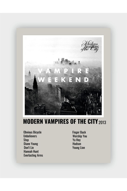 Modern Vampires Of The City Duvar Posteri - Duvar Dekoru - Kalın Kağıt - Çerçevesiz