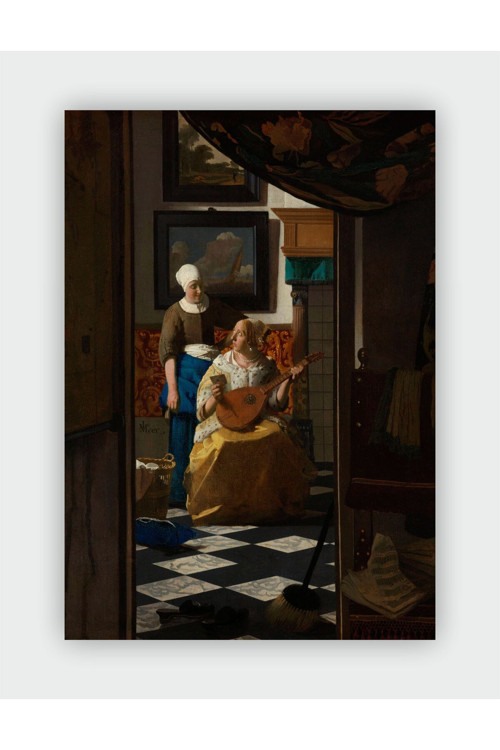 The Love Letter Johannes Vermeer Duvar Posteri - Kalın Kağıt - Çerçevesiz