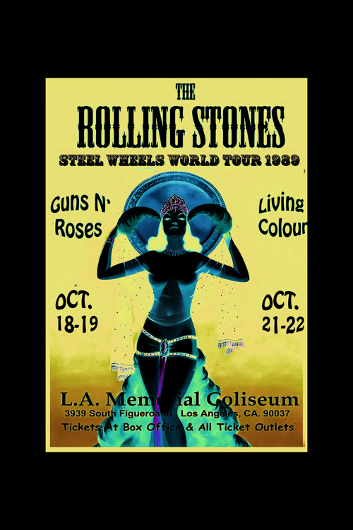 The Rollıng Stones Steel Wheels World Tour 1989 Vintage Duvar Posteri - Duvar Dekoru - Kalın Kağıt