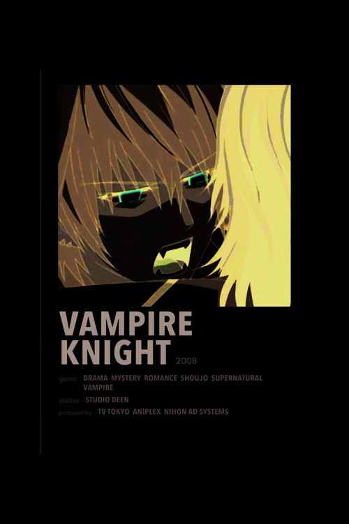 Vampire Knight Anime Info Card Bilgi Kartı Minimalist Poster