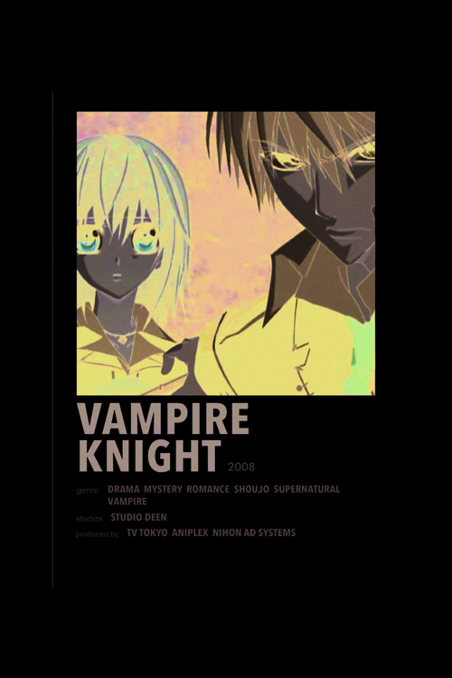 Vampire Knight Anime Info Card Bilgi Kartı Minimalist Poster