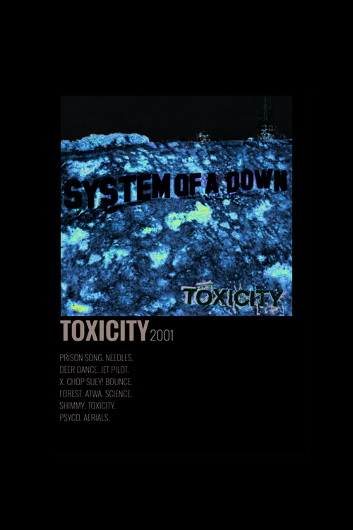 Toxicity - System Of A Down Müzik Info Card Bilgi Kartı Duvar Posteri