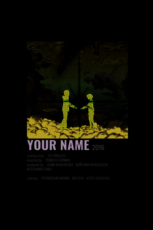 Your Name Anime Info Card Bilgi Kartı Minimalist Poster