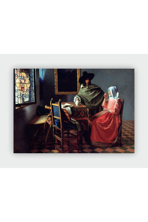 The Wine Glass Johannes Vermeer Duvar Posteri - Kalın Kağıt - Çerçevesiz