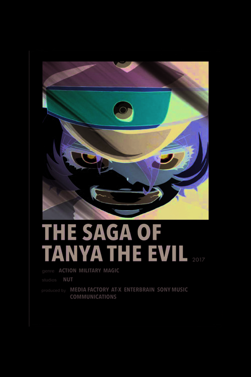 The Saga Of Tanya The Evil Anime Info Card Bilgi Kartı Minimalist Poster