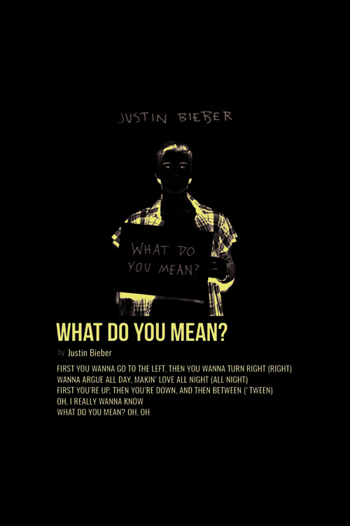 What Do You Mean? - Justin Bieber Duvar Posteri - Duvar Dekoru - Kalın Kağıt - Çerçevesiz