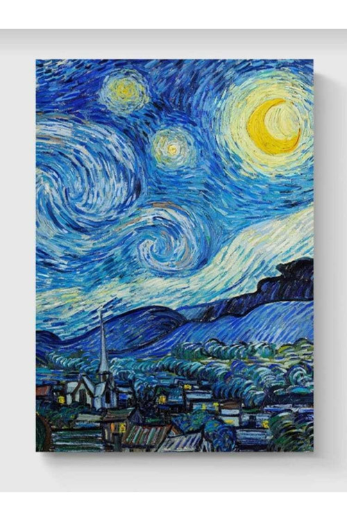 Vincent Van Gogh The Starry Night Yıldızlı Gece Tablo Sanatsal Ünlü Ressam Poster-Hd