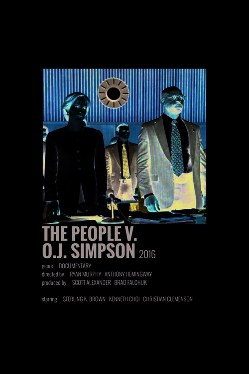 The People V. O.J. Simpson Film Info Card Bilgi Kartı Duvar Posteri