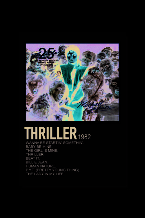 Thriller - Michael Jackson Müzik Info Card Bilgi Kartı Duvar Posteri