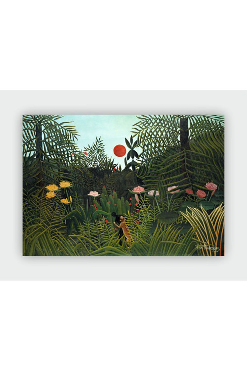 Virgin Forest With Sunset, 1910 Henri Rousseau Duvar Posteri - Kalın Kağıt - Çerçevesiz