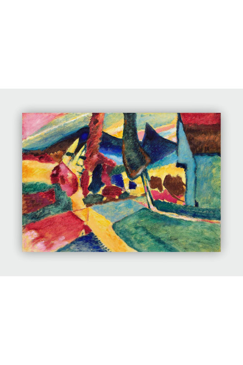 Wassily Kandinsky Landscape With Two Poplars Expressionism Art Duvar Posteri-Kalın Kağıt -Çerçevesiz