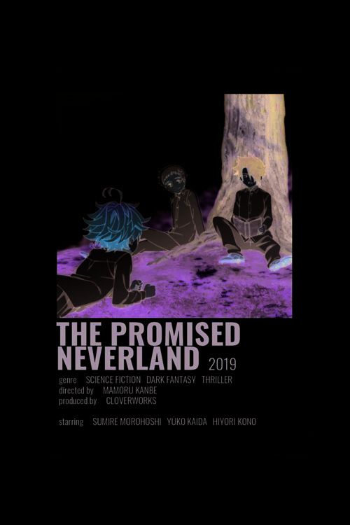 The Promised Neverland Anime Info Card Bilgi Kartı Minimalist Poster