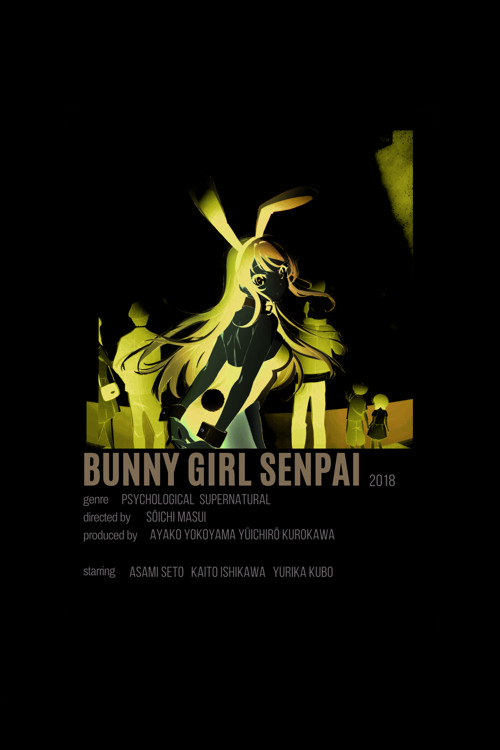 Bunny Girl Senpai Anime Info Card Bilgi Kartı Minimalist Poster