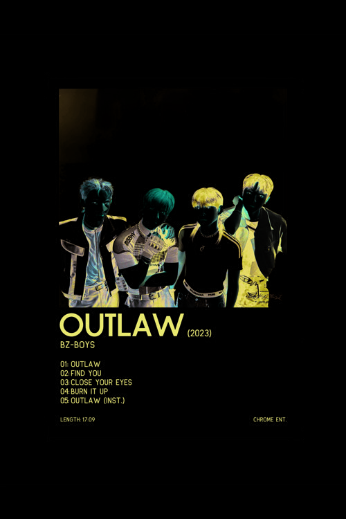 Bz-Boys Outlaw K-Pop Duvar Posteri - Duvar Dekoru - Kalın Kağıt - Çerçevesiz