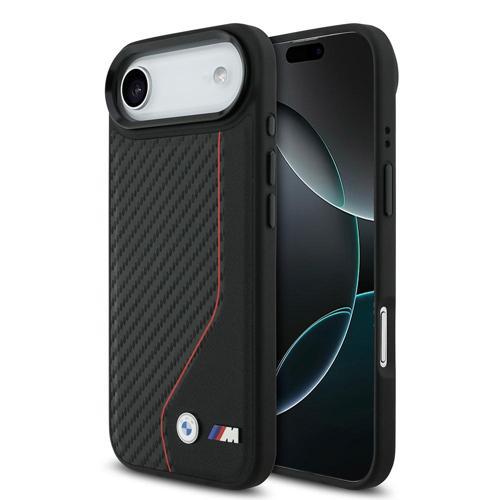 İphone 17 Air Kılıf Bmw Lisanslı M-Safe Şarj Özellikli Metal Bmw Ve M Logolu Pu Karbon Kırmızı