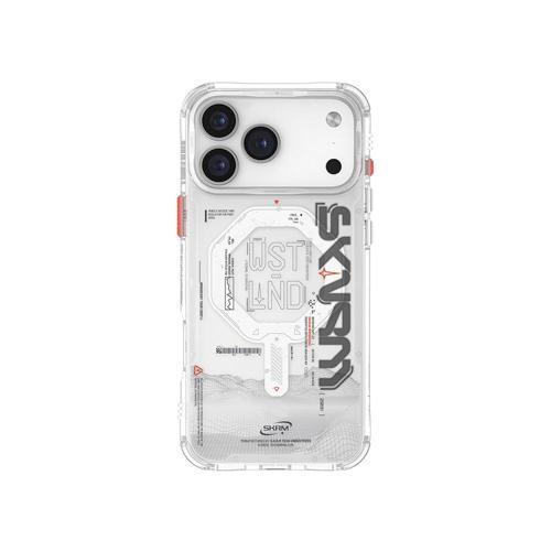 İphone 17 Pro Uyumlu Kılıf Skinarma M-Safe Şarjlı Yazı Desenli Airbag Tasarımlı Sonix Kapak Şeffaf