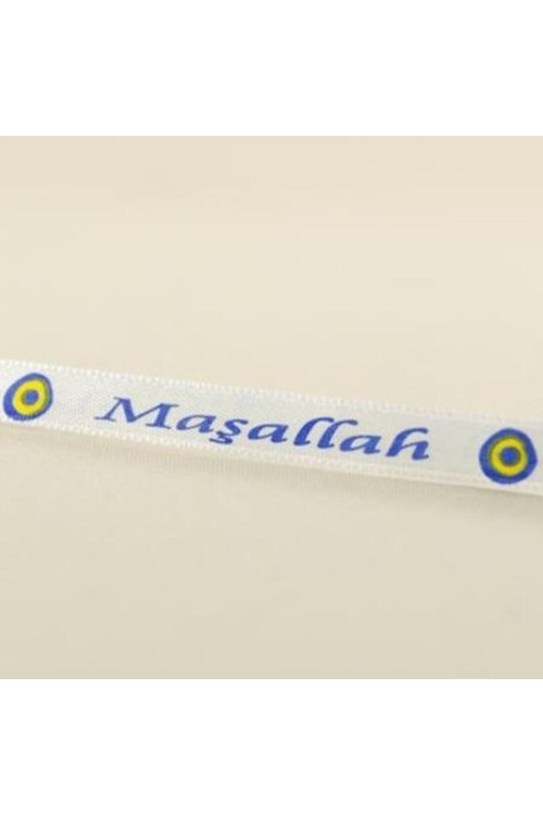 Beyaz Kurdela Üstüne Lacivert Yazılı Maşallah 10Lu Paket