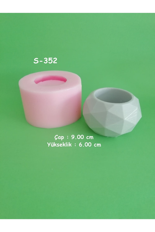 Yuvarlak Geometrik Saksı Silikon Kalıp