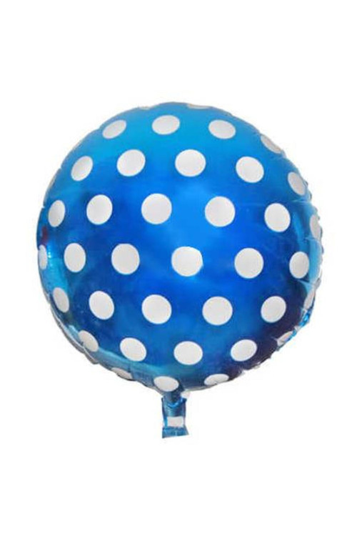 Folyo Balon Puantiyeli Mavi 10 Adet
