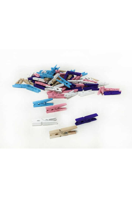 Mandal Ahşap Minik Karışık Renk (50 Li Paket)