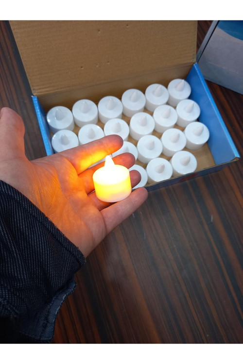 Led Mum Mum 12 Adet Tealight Mum Led Işıklı Dumansız Pilli Led Mum