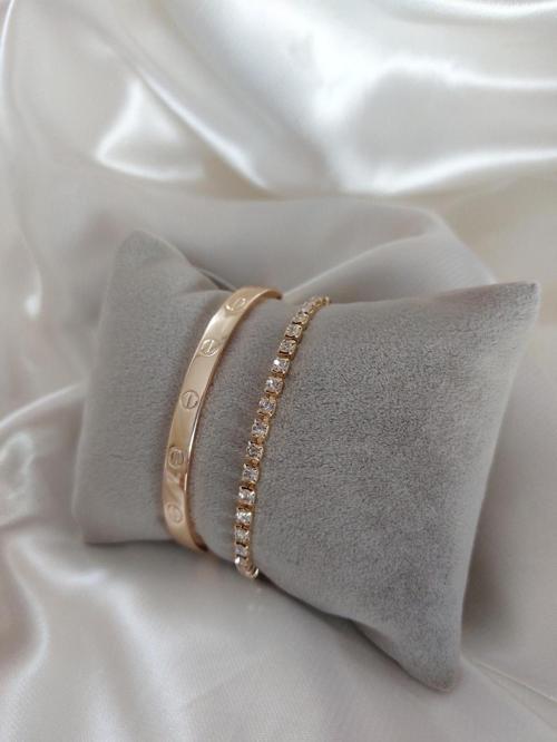 Kadın Altın Kaplama Kararmaz Kombin Bileklik