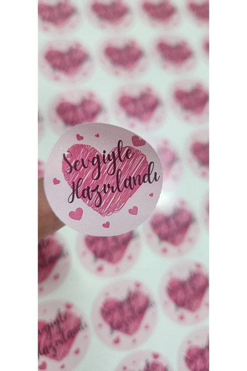 Kargo Paketleme Etiket Sticker Sevgiyle Hazırlandı - 3Cm - 150 Adet