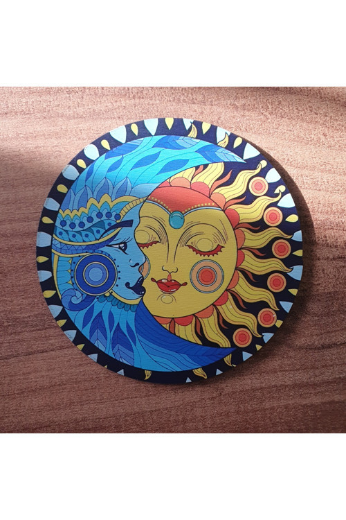 Sun And Moon Ahşap Bardak Altlığı (6 Adet)