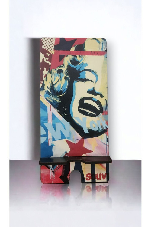 Marilyn Monroe Ahşap Telefon Tutucu Masaüstü Cep Telefonu Standı