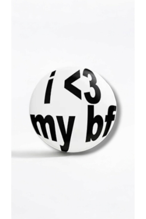 I Love My Bf Yazılı Y2K Grunge Style Buton Rozet