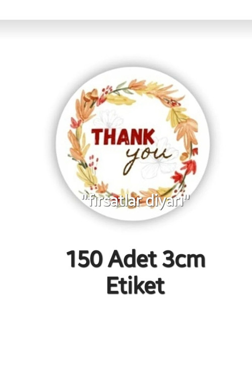 Kargo Paketleme Etiket Sticker Thank You - 150 Adet