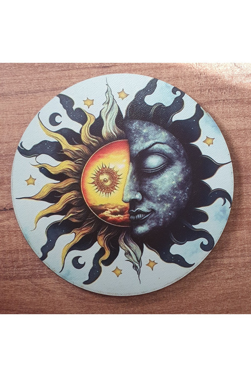 Sun And Moon Ahşap Bardak Altlığı (6 Adet)