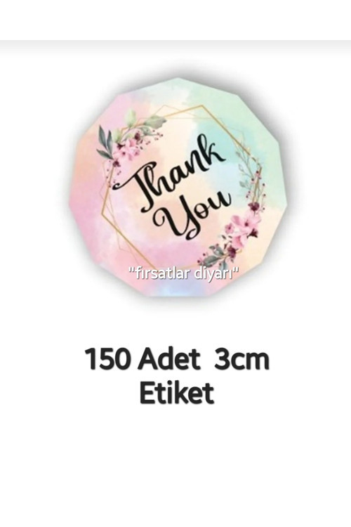 Kargo Paketleme Etiket Sticker Thank You - 150 Adet
