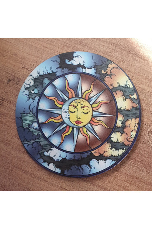 Sun And Moon Ahşap Bardak Altlığı (6 Adet)