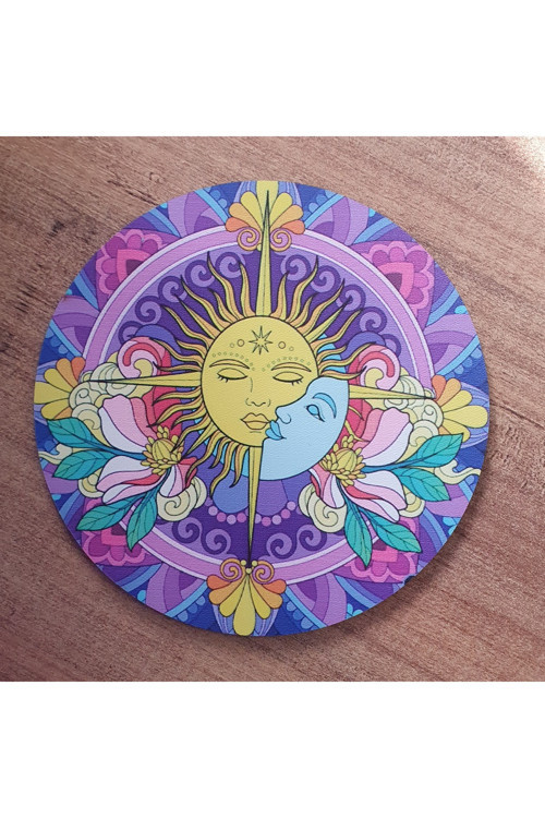 Sun And Moon Ahşap Bardak Altlığı (6 Adet)