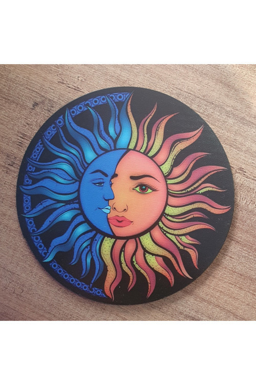 Sun And Moon Ahşap Bardak Altlığı (6 Adet)
