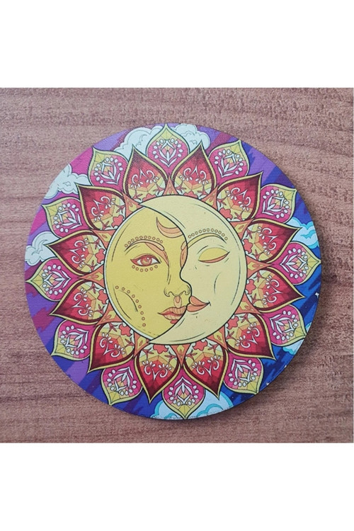 Sun And Moon Ahşap Bardak Altlığı (6 Adet)