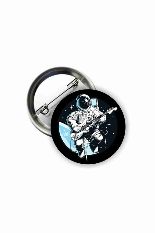 Gitar Çalan Astronot Buton Rozet