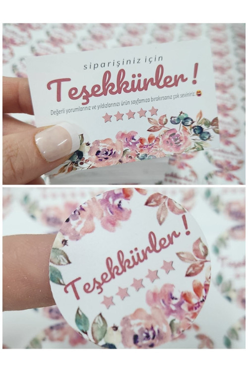 Kargo Paketleme Etiket Ve Teşekkür Kartı Seti - (150 Adet Etiket &100 Adet Kart)