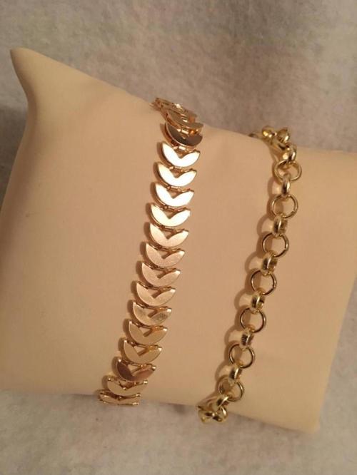 Kadın Lak Kaplama İkili Bileklik Seti Gold