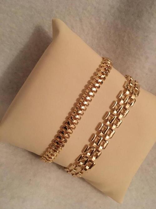 Kadın Lak Kaplama İkili Bileklik Seti Gold