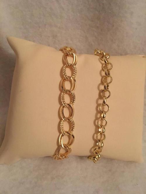 Kadın Lak Kaplama İkili Bileklik Seti Gold