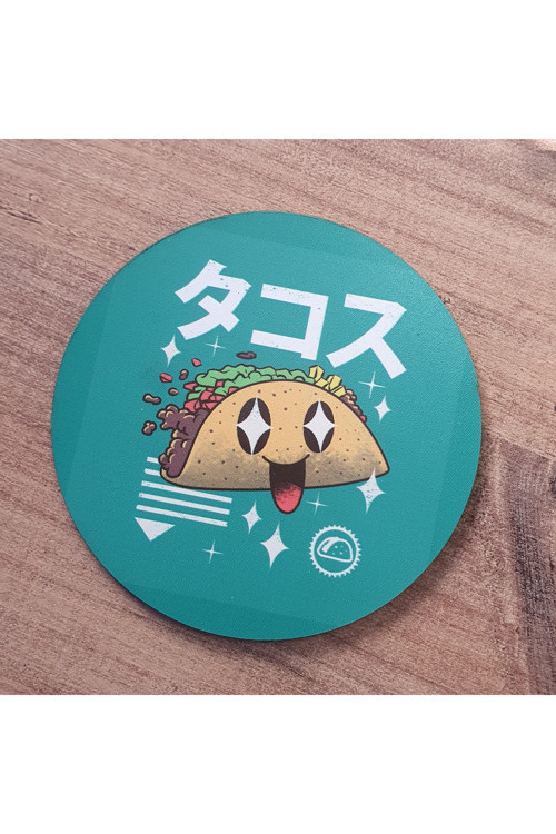 Kawaii Taco Ahşap Bardak Altlığı (6 Adet)