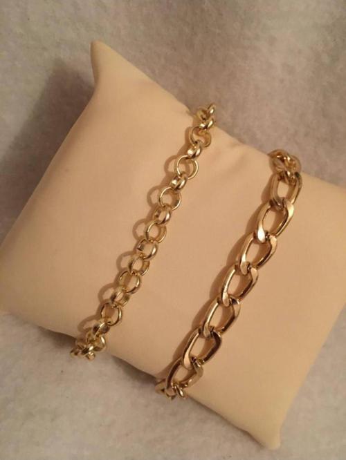 Kadın Lak Kaplama İkili Bileklik Seti Gold