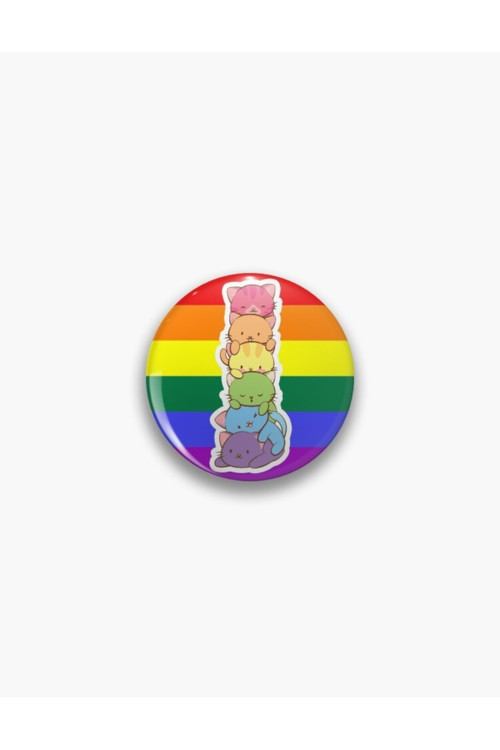 Pride Flag Cats Gökkuşağı Buton Rozet